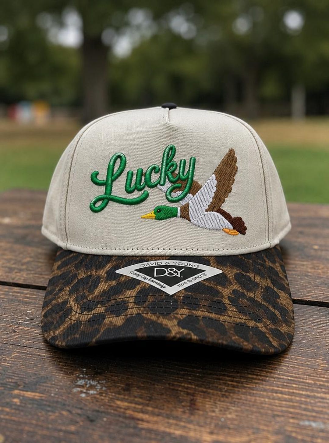 Lucky Duck 3D Puff Embroidered Canvas Hat | Custom Thread Color Trucker ...