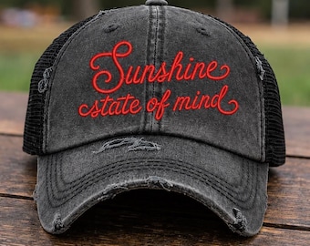 Sunshine State of Mind Hat | Ponytail Hat | Beach Hat for Women | Summer Hat | Vacation Hat | Lake days hat | River day hat