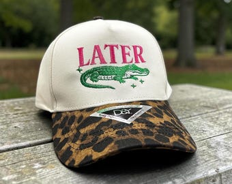 Later Gator Embroidered Hat, Trendy Western Retro Vintage Hat, Gift For Country Style Girl, Western Cowgirl Hat , Country Girl Hat | Gators