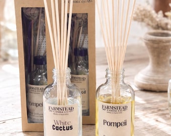 Classic Scent Room Diffuser, Flameless Candle, Wood Reeds, Diffuser, Phthalate Free Diffuser, Non Toxic Reed Diffuser, Choose Your Scent