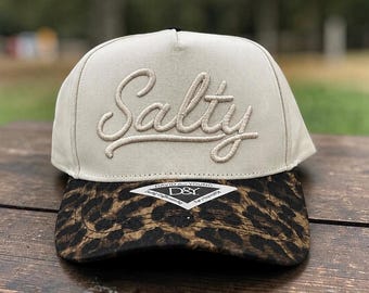 Salty 3D puff embroidery hat, Beach vacation hat, summer beach hat, Girls trip to beach hat, Ocean lover hat, Salty like a mermaid hat.