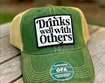 Drinks Well with Others hat, That's a Horrible Idea, Shut up Liver,Funny Alcohol Hats, Rude Hats, Embroidered Funny Hat Patch, Vintage Hats