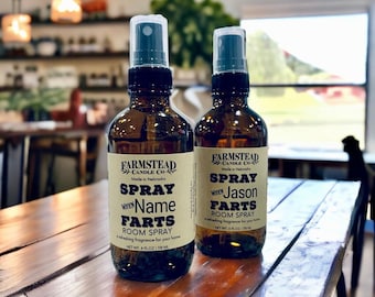 Personalize Spray when Name Farts, Funny Gifts For Men or Women, Stocking Stuffer Toilet Spray, joke gift, gag bathroom poop spray