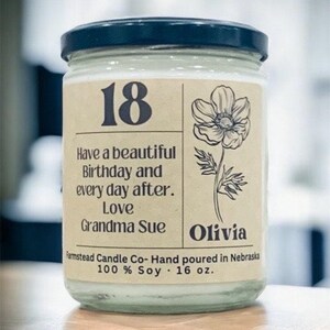 Personalized Birthday Candle - Customizable Age Candle- Personalized Candle - Customizable Birthday Gift - Customizable Happy Birthday Gift