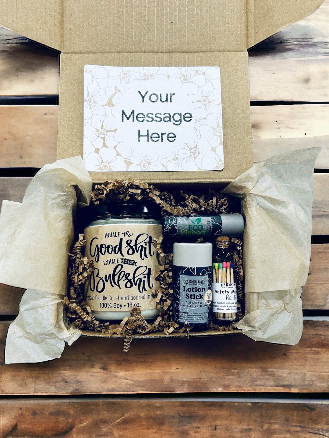 Bull Shit Box Inhale the Good Shit + Exhale the Bullshit Gift Set / Friend Gift Box ...