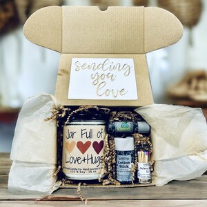 Jar Full of Love and Hugs Gift Box -Thinking of You - Missing You - Friendship Gift Box - Thinking of You Gift - Spa Gift Box