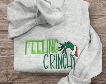 Feeling Grinchy Sweatshirt, Grinch sweatshirt, funny christmas shirt, crabby christmas, your a mean one shirt