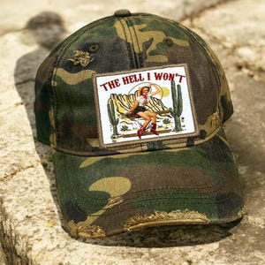 The Hell I Won't Vintage Hat , Trendy Western Retro Vintage Hat, Gift For Country Style Girl, Western Cowgirl Hat , Country Girl Hat