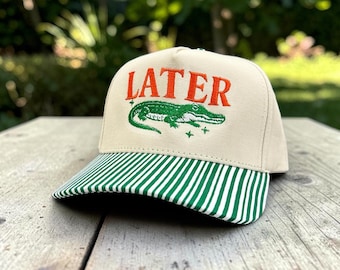Later Gator Embroidered Hat, Trendy Western Retro Vintage Hat, Gift For Country Style Girl, Western Cowgirl Hat , Country Girl Hat | Florida