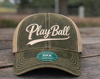 3D Puff embroidered Play Ball Hat/ Softball Mom field hat/ Baseball mom/ Softball Mom Hat/ Sports Mom Hat/ Girl mom Hat/ Ball field Hat