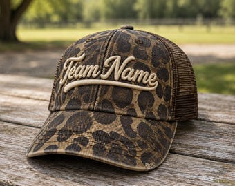Custom Team Name 3D Puff Embroidered  Hat | Ponytail Hat | Personalized Team Hat | Baseball Mom Hat | Softball Mom Hat | College team hat