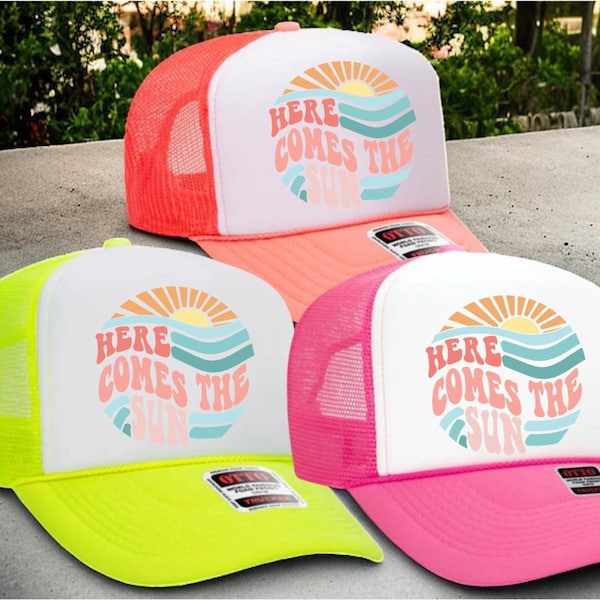Gorra de camionero "Here Comes the Sun", gorra "Lake Life", gorra para vacaciones en la playa, gorra retro para navegar, gorra para vacaciones, gorra de playa, gorra con ambiente veraniego, gorra para navegar