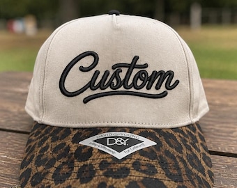 CUSTOM Personalized 3D puff  Embroidered hat/Cursive 3D Puff font  / Team Mascot/ Mom Hat/ Football moms hat/ Sports Team Hat/Game day Hats