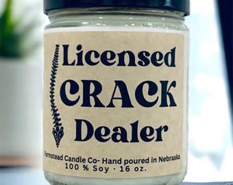 Licensed Crack Dealer Candle, Chiropractor gift idea, Chiropractor Graduation gift, Funny Chiropractor gift, Chiropractors gift exchange