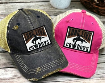 Long Live the Cowboys Vintage hat, Wild West Cowboys Hat, Cowboy Hat, Cowgirl Hat, Country Western Hat, Country music concert hat, Howdy hat