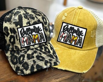 BallPark Mama Hat/ Baseball + Softball  Mom hat/ Baseball mom/ Softball Mom Hat/ Sports Mom Hat/ Womens Ballfield hat