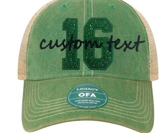 CUSTOM Sparkle  # Hat/ Sports MOM Hat/ custom embroidered/ Football Mom Hat/ Baseball moms hat/ Game day wives hat