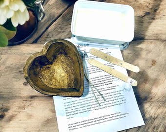 DIY Mini Heart Candle Kit- Valentines heart Candle Kit - DIY gift for Galentines- Candle Kit for Heart dough bowl