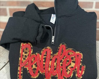 CUSTOM leopard print Sparkle Game Day Sweatshirt, Gameday Sweater, Game Day Quarter Zip, Gameday Shirt, Varsity Gameday Outfit, Football