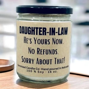 Daughter in Law Wedding Gift, Daughter in Law Anniversary Gift,  9 oz or 16 oz, Future Daughter in law gift, Engagedment gift