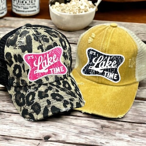 Its Lake Time Hat, Summer hat, Retro Summer hat, Vacation hat, Beach hat, Summer Vibe hat, Beach Vacation hat, Sea hat, Lake Life Hat image 1