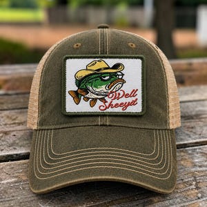 Well Sheeyit Hat | Funny Fishing Hat | Grumpy Fish Patch Hat | River life hat | Fisherman Gift | Lake Life Hat | Outdoor Hat