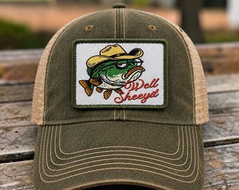 Well Sheeyit Hat | Funny Fishing Hat | Grumpy Fish Patch Hat | River life hat | Fisherman Gift | Lake Life Hat | Outdoor Hat