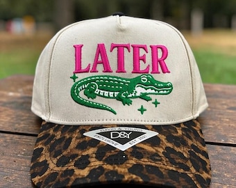 Later Gator Embroidered Hat, Trendy Western Retro Vintage Hat, Gift For Country Style Girl, Western Cowgirl Hat , Country Girl Hat | Gators