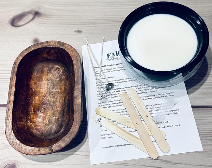 DIY Candle Kit, DIY dough bowl Candle Kit, Classic Scent Dough Bowl Candle Kit- Choose your Scent-Soy Dough Bowl-3 wick Candle
