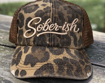 Womens Sober-ish 3D puff embroidered hat, Girls Drinking hats, Funny Alcohol Hats,  Funny ladies hat, gilrs party hat