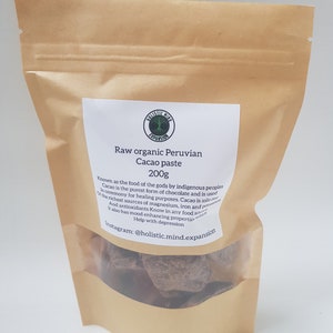 Raw organic cacao paste
