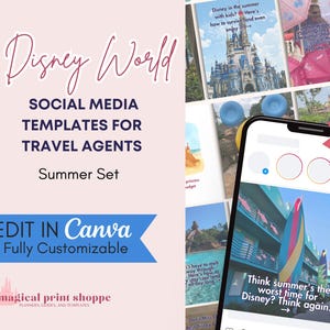 WDW Travel Agent Social Media Templates | Summer Social Media Content for Travel Marketing