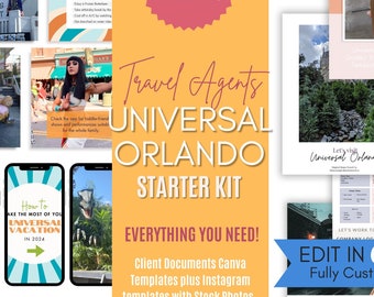 Universal Orlando Travel Agent Starter Kit | 80+ Fully Customizable Templates for Your Travel Agency | Travel Marketing Universal