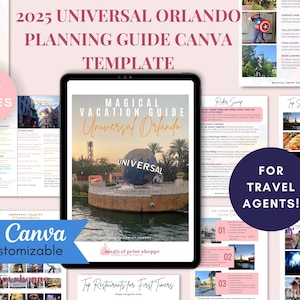 Guias do Universal Park para agentes de viagens / Modelos do Canva para agentes de viagens / Modelo do Guia do Universal Park 2025 / Modelo editável para clientes