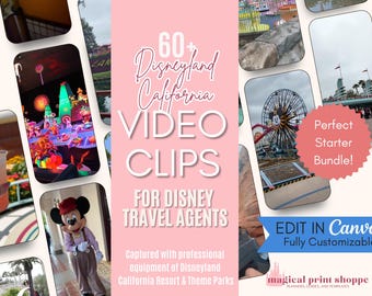 Videos de agentes de viajes / 60 plantillas de Canva para publicaciones de videos en redes sociales del DLR California / Contenido de marketing de Instagram para agencias de viajes