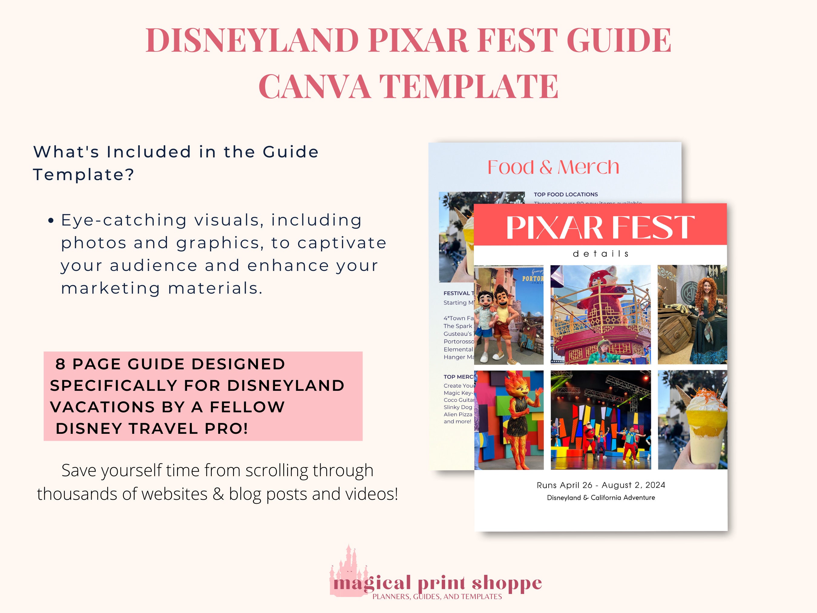 DLR Travel Agent Canva Template / California P Ixar Fest Theme Park ...