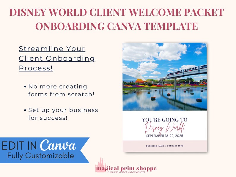 WDW Client Welcome Packet Canva Template for Travel Agents (Editable) image 3
