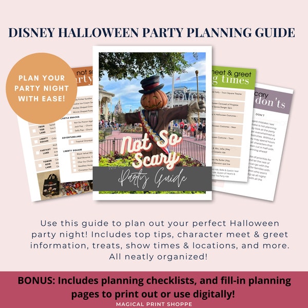 WDW Halloween Party Guide / Not So Scary PDF Guide / WDW Planning Printable / Theme Park Vacation Printable