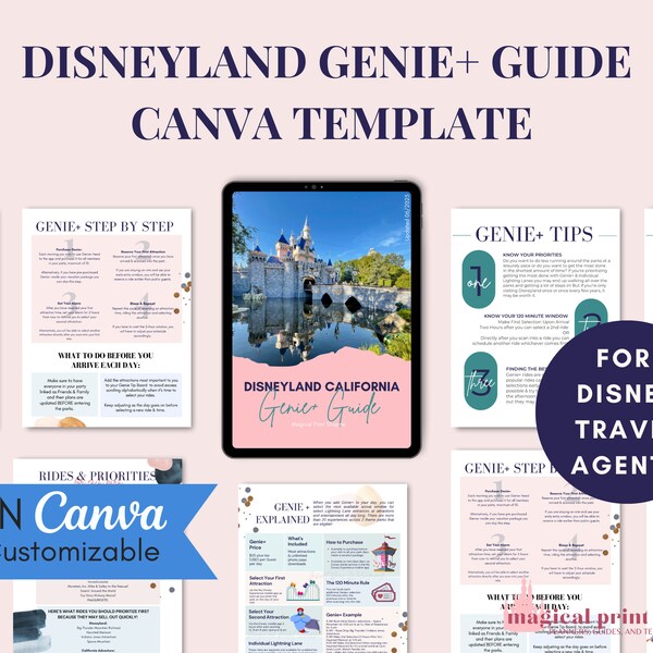 DLR Genie Guide & Template /  Travel Agent Canva Templates / Travel Agency Marketing