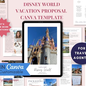 WDW  Travel Agent Canva Proposal Template /  Client Proposal & Marketing Tool / Vacation Quote Editable Canva Template