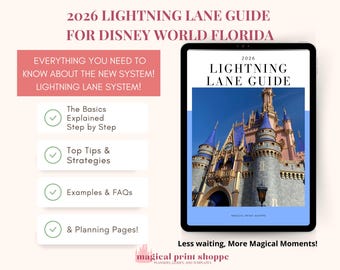 WDW Lightning Lane Planning Guide for 2026 / Updated with Changes / Florida Theme Park Guide with Editable Planning Pages