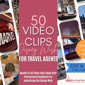 Travel Agent Social Media Posts | DCL Wish Cruise IG Reels & TikTok | Social Media Travel Agent Canva |  Travel Agency Marketing Content