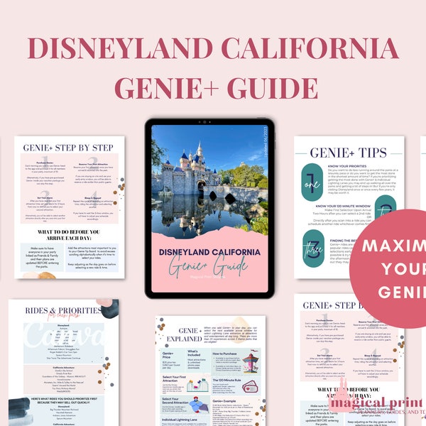 DL California Genie Info / Genie+ PDF Guide / California Theme Park Printable / Theme Park Guide / Vacation Planning Printables