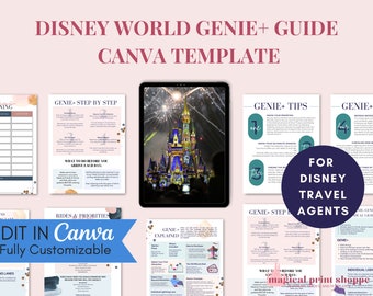 WDW Genie Vacation Planning Canva Template / WDW Travel Agent Canva Templates / Theme Park Travel Agent Canva Template /