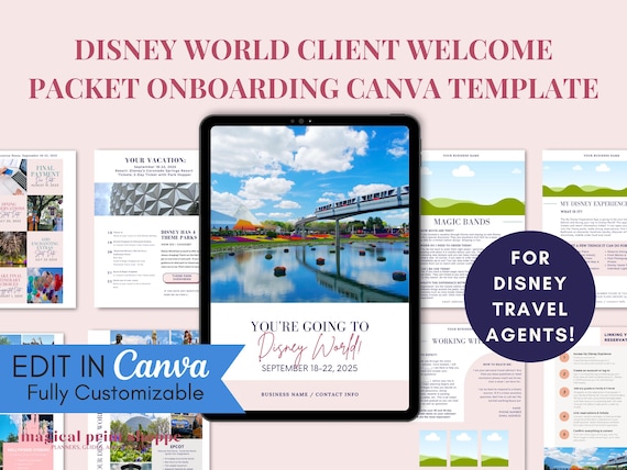 WDW Client Onboarding Canva Template for Travel Agents (Editable)