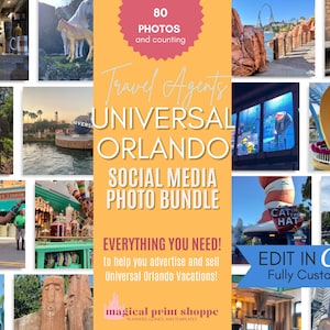 Universal Orlando Travel Agent Social Media Templates | Photo Bundle | Instagram & TikTok Travel Marketing Content