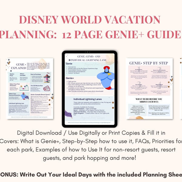 WDW Genie Info / Genie+ PDF Guide / WDW Planning Guide / Theme Park Guide /