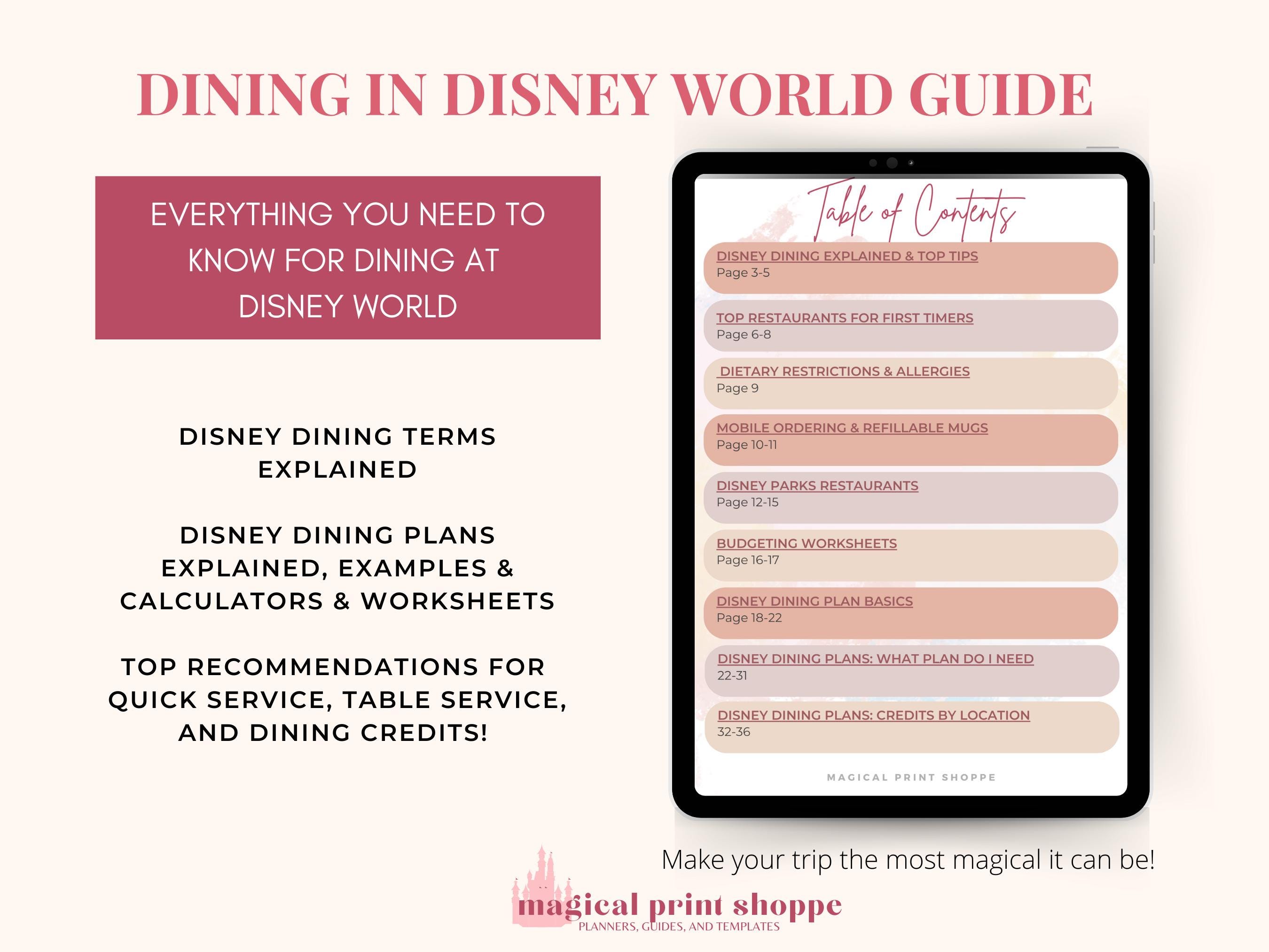2025 Ultimate WDW Dining Guide / WDW Vacation Planning Printables / 35 ...