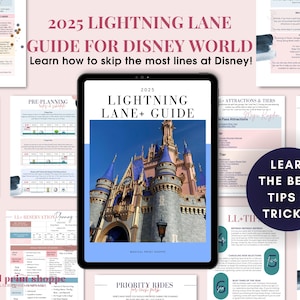 Informações sobre o WDW Lightning Lane / Guia de planejamento WDW 2025 / Atualizado com alterações / Guia de parques temáticos da Flórida com páginas de planejamento editáveis