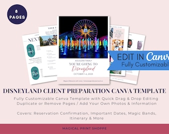 Travel Agent Canva Template / DLR Travel Agent Editable Client Handbook / Travel Agent Form Canva Template / Travel Agency Resources